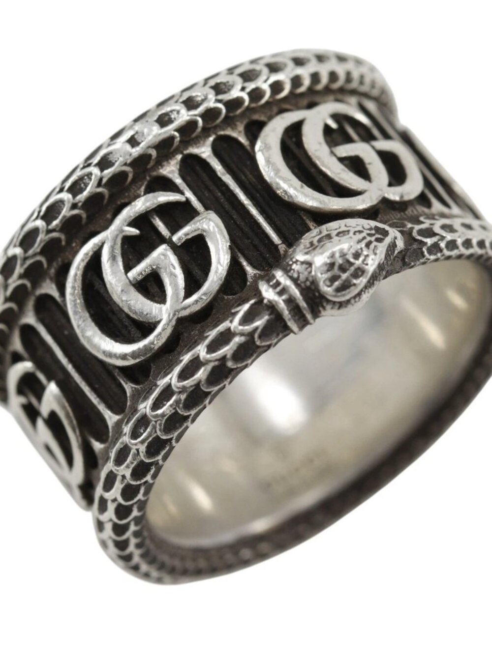 GUCCI double g snake Ring Silver925 #9.2(US Size) Snake 16.3g mens